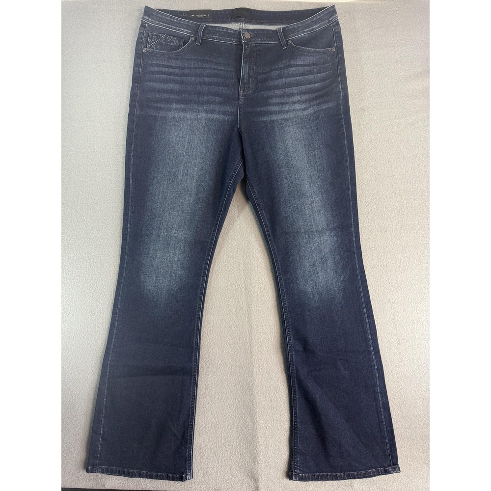 Buckle Black Curvy Bootcut Jeans Womens 38x34 Dark Wash‎ Blue Mid Rise Stretch